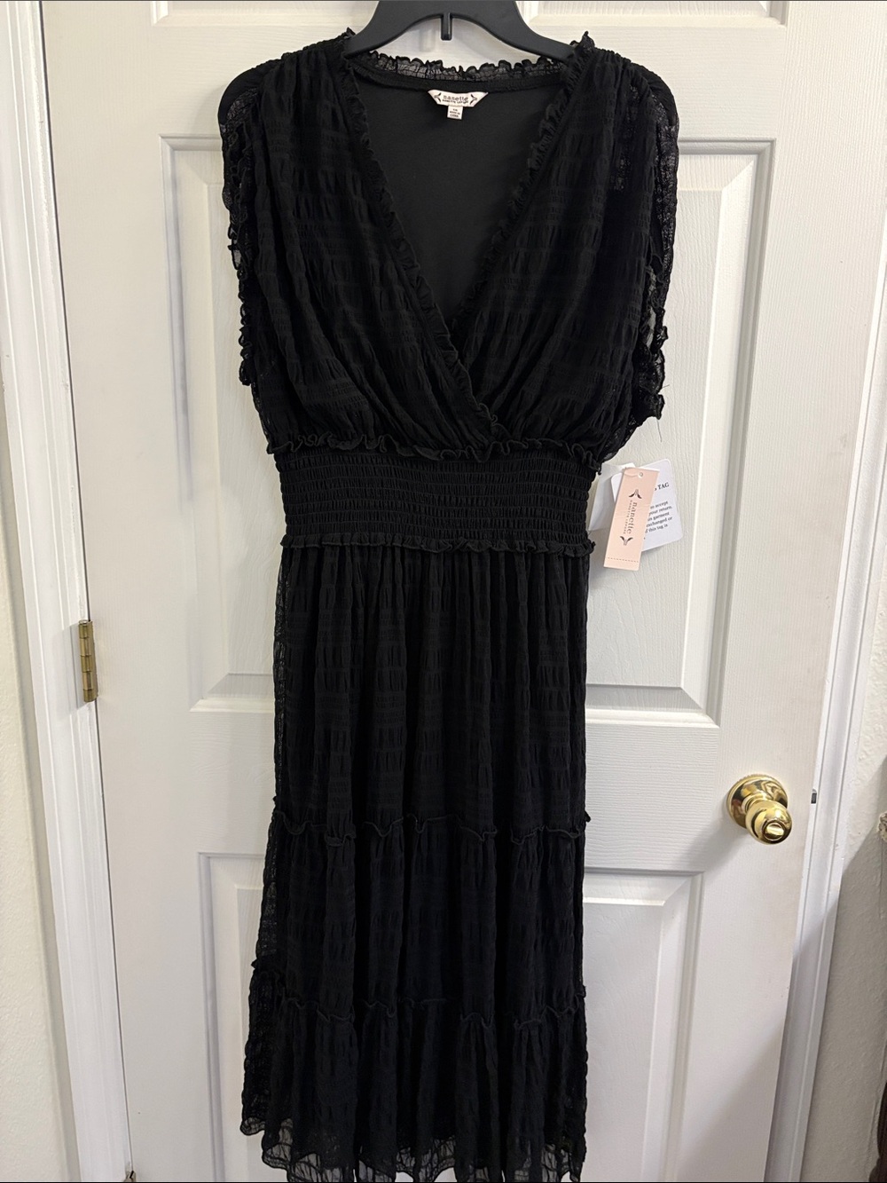 Nanette Lepore Black Maxi Dress with Smocked Waist